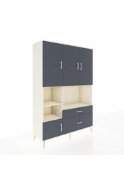 Hyperion Dolap 7 Raflı 2 Çekmeceli 5 Kapaklı 132x44x195 Aytaşı-Antrasit/Antrasit