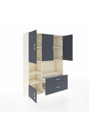 Hyperion Dolap 7 Raflı 2 Çekmeceli 5 Kapaklı 132x44x195 Aytaşı-Antrasit/Antrasit