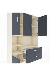 Hyperion Dolap 7 Raflı 2 Çekmeceli 5 Kapaklı 132x44x195 Aytaşı-Antrasit/Antrasit