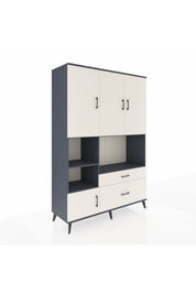 Hyperion Dolap 7 Raflı 2 Çekmeceli 5 Kapaklı 132x44x195 Antrasit-Aytaşı/Aytaşı