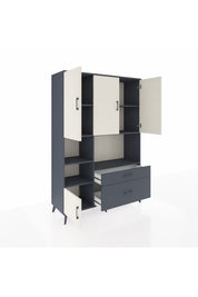 Hyperion Dolap 7 Raflı 2 Çekmeceli 5 Kapaklı 132x44x195 Antrasit-Aytaşı/Antrasit