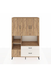 Hyperion Dolap 7 Raflı 2 Çekmeceli 5 Kapaklı 132x44x195 Çam-Çam/Aytaşı