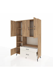 Hyperion Dolap 7 Raflı 2 Çekmeceli 5 Kapaklı 132x44x195 Çam-Çam/Aytaşı