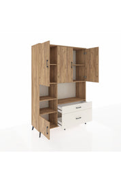 Hyperion Dolap 7 Raflı 2 Çekmeceli 5 Kapaklı 132x44x195 Çam-Çam/Aytaşı