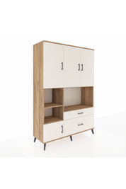 Hyperion Dolap 7 Raflı 2 Çekmeceli 5 Kapaklı 132x44x195 Çam-Aytaşı/Aytaşı