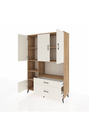 Hyperion Dolap 7 Raflı 2 Çekmeceli 5 Kapaklı 132x44x195 Çam-Aytaşı/Aytaşı