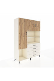 Hyperion Dolap 7 Raflı 4 Çekmeceli 3 Kapaklı 132x44x195 Aytaşı-Çam/Aytaşı