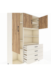 Hyperion Dolap 7 Raflı 4 Çekmeceli 3 Kapaklı 132x44x195 Aytaşı-Çam/Aytaşı