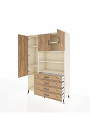 Hyperion Dolap 7 Raflı 4 Çekmeceli 3 Kapaklı 132x44x195 Aytaşı-Çam/Çam