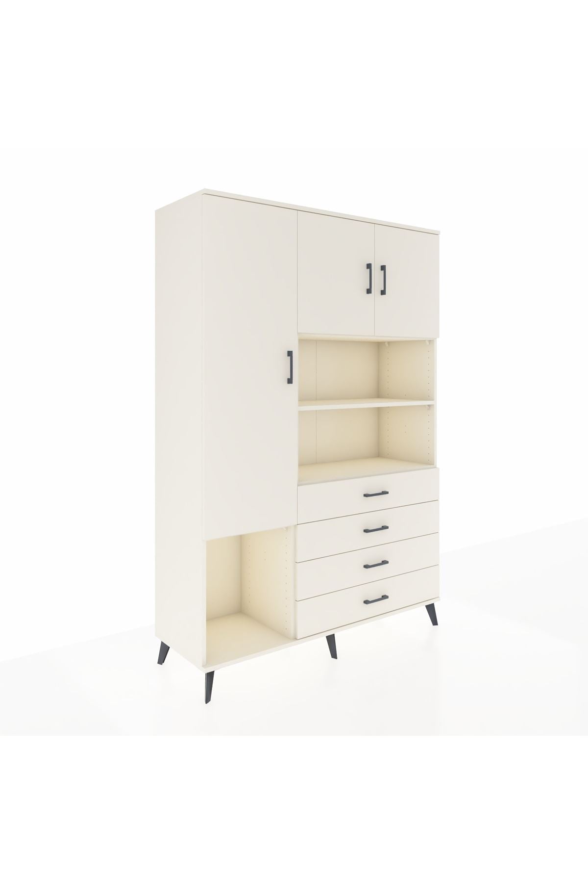 Hyperion Dolap 7 Raflı 4 Çekmeceli 3 Kapaklı 132x44x195 Aytaşı-Aytaşı/Aytaşı