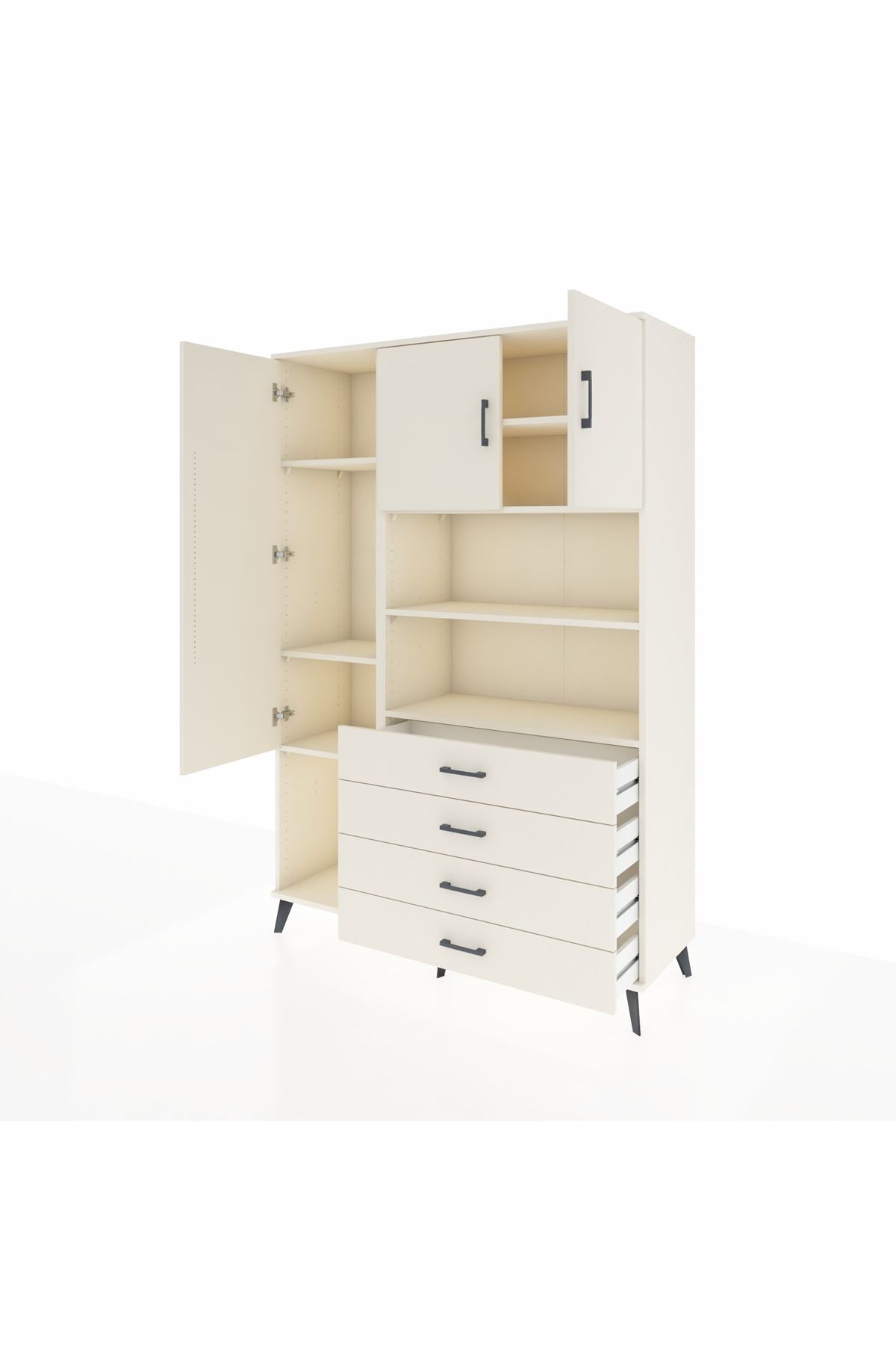 Hyperion Dolap 7 Raflı 4 Çekmeceli 3 Kapaklı 132x44x195 Aytaşı-Aytaşı/Aytaşı