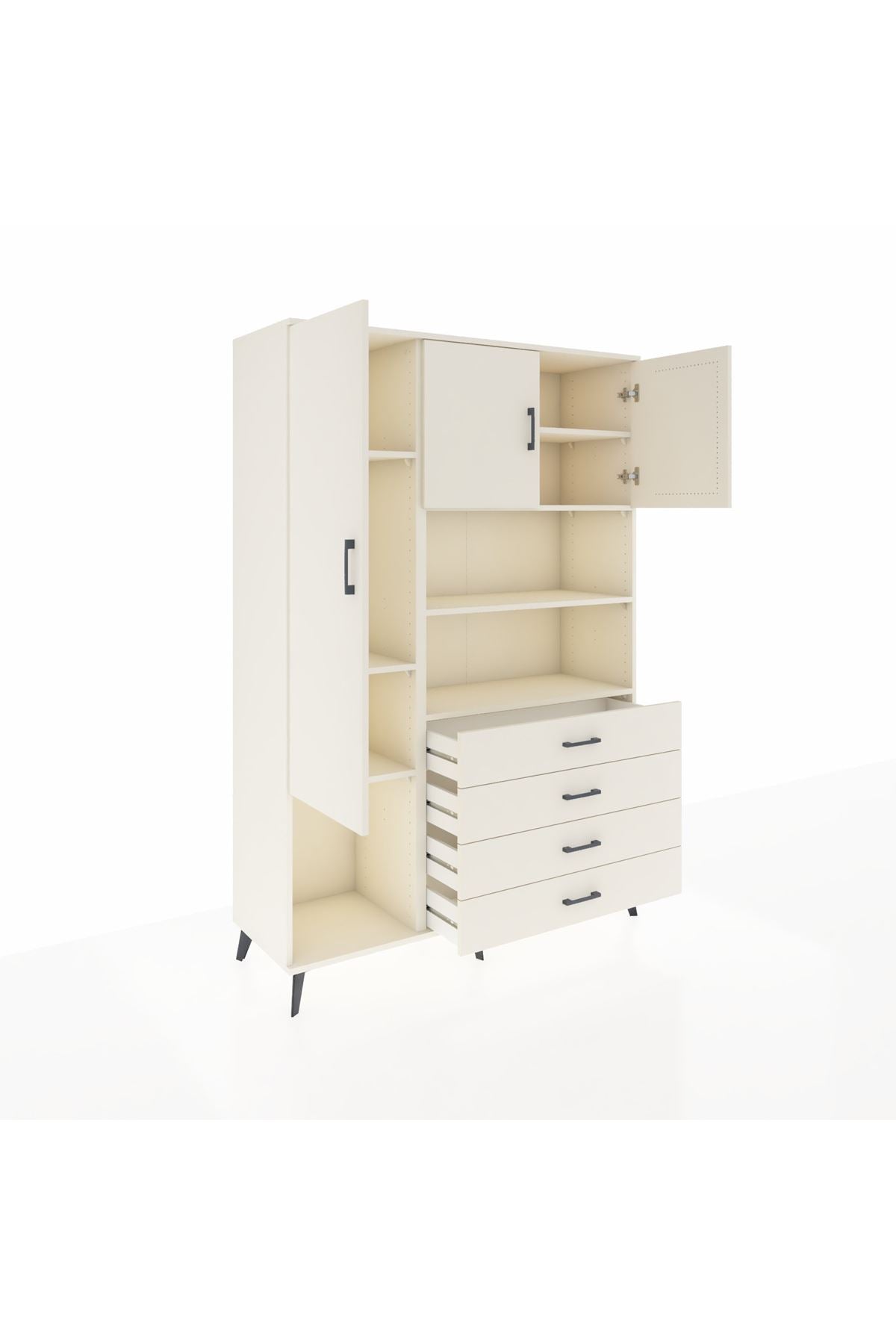 Hyperion Dolap 7 Raflı 4 Çekmeceli 3 Kapaklı 132x44x195 Aytaşı-Aytaşı/Aytaşı