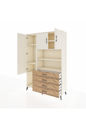 Hyperion Dolap 7 Raflı 4 Çekmeceli 3 Kapaklı 132x44x195 Aytaşı-Aytaşı/Çam