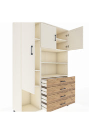 Hyperion Dolap 7 Raflı 4 Çekmeceli 3 Kapaklı 132x44x195 Aytaşı-Aytaşı/Çam