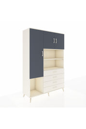 Hyperion Dolap 7 Raflı 4 Çekmeceli 3 Kapaklı 132x44x195 Aytaşı-Antrasit/Aytaşı