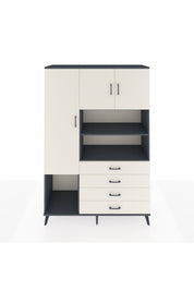 Hyperion Dolap 7 Raflı 4 Çekmeceli 3 Kapaklı 132x44x195 Antrasit-Aytaşı/Aytaşı