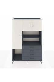 Hyperion Dolap 7 Raflı 4 Çekmeceli 3 Kapaklı 132x44x195 Antrasit-Aytaşı/Antrasit