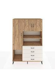 Hyperion Dolap 7 Raflı 4 Çekmeceli 3 Kapaklı 132x44x195 Çam-Çam/Aytaşı