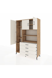 Hyperion Dolap 7 Raflı 4 Çekmeceli 3 Kapaklı 132x44x195 Çam-Aytaşı/Aytaşı