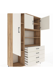 Hyperion Dolap 7 Raflı 4 Çekmeceli 3 Kapaklı 132x44x195 Çam-Aytaşı/Aytaşı