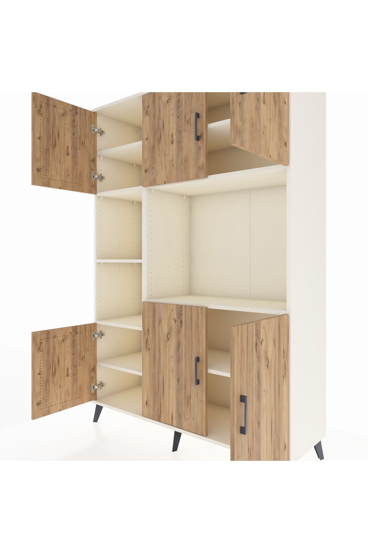 Hyperion Dolap 9 Raflı 6 Kapaklı 132x44x195 Aytaşı-Çam/Aytaşı