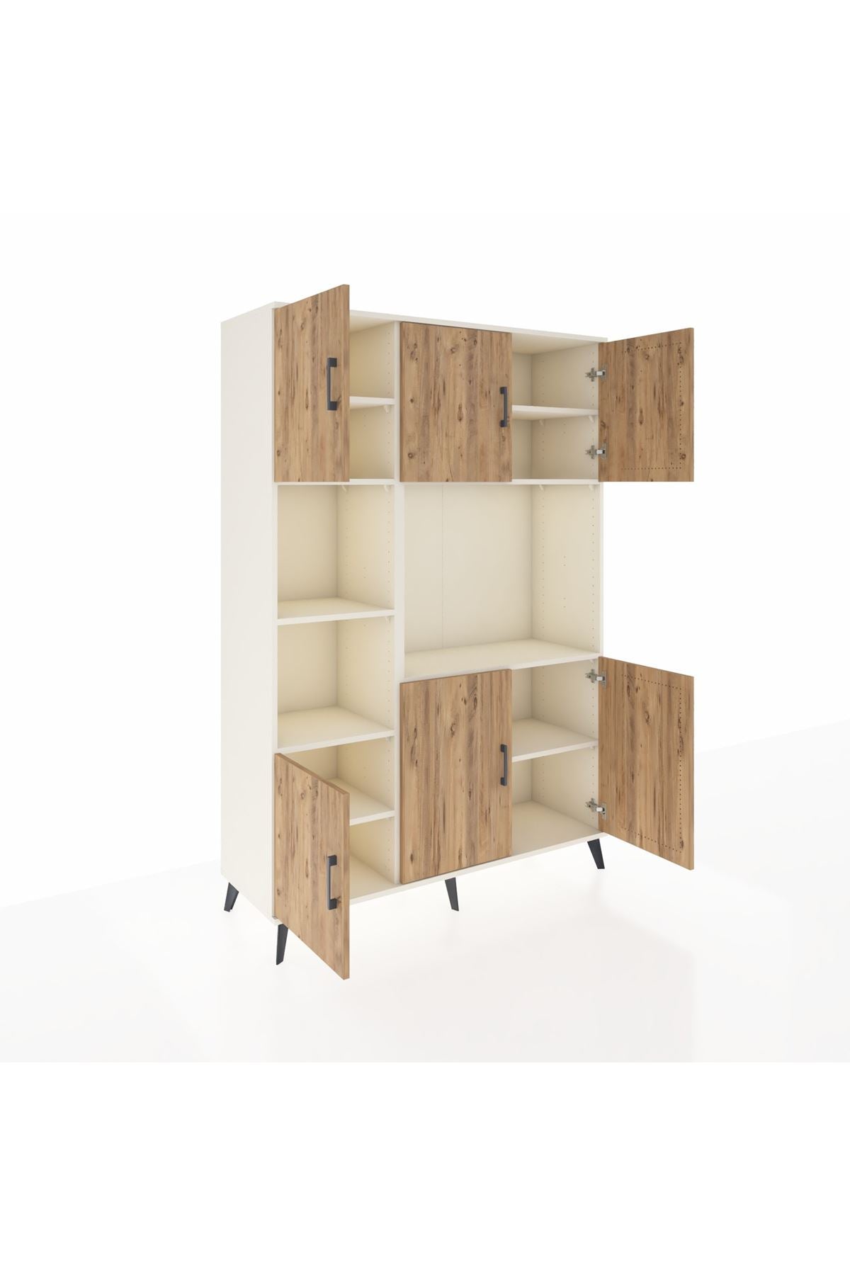 Hyperion Dolap 9 Raflı 6 Kapaklı 132x44x195 Aytaşı-Çam/Aytaşı