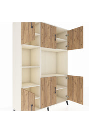 Hyperion Dolap 9 Raflı 6 Kapaklı 132x44x195 Aytaşı-Çam/Aytaşı