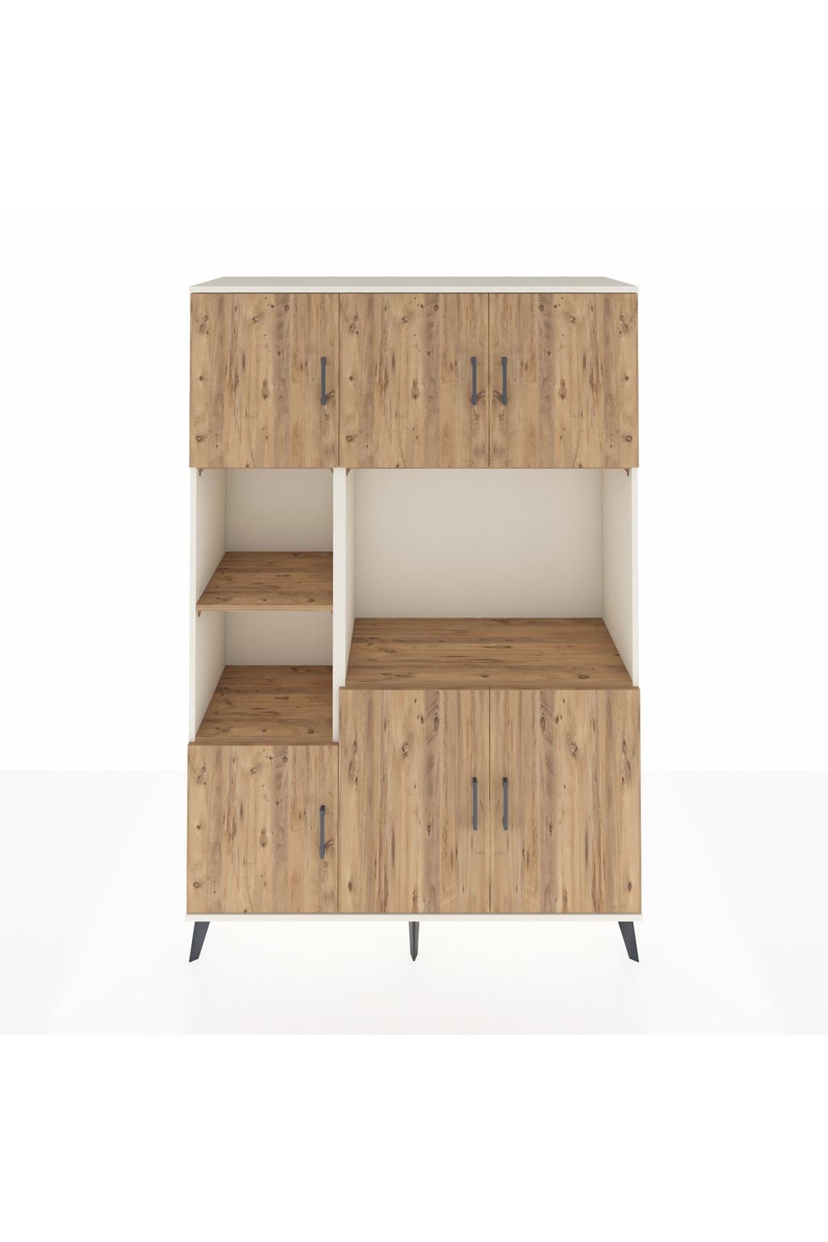 Hyperion Dolap 9 Raflı 6 Kapaklı 132x44x195 Aytaşı-Çam/Çam