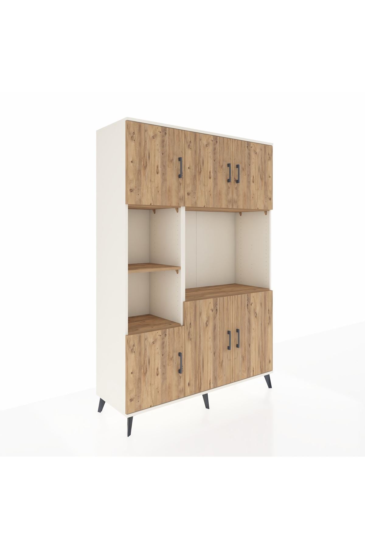 Hyperion Dolap 9 Raflı 6 Kapaklı 132x44x195 Aytaşı-Çam/Çam