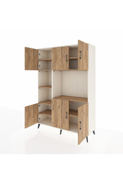 Hyperion Dolap 9 Raflı 6 Kapaklı 132x44x195 Aytaşı-Çam/Çam