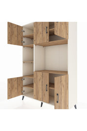 Hyperion Dolap 9 Raflı 6 Kapaklı 132x44x195 Aytaşı-Çam/Çam