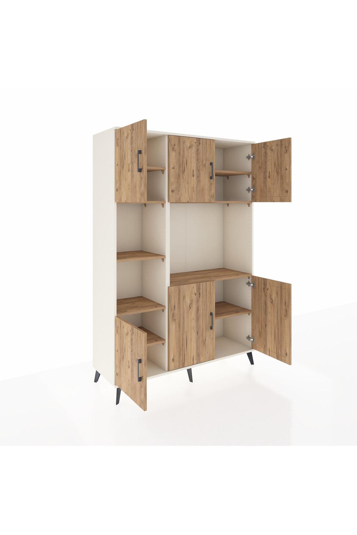 Hyperion Dolap 9 Raflı 6 Kapaklı 132x44x195 Aytaşı-Çam/Çam