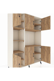 Hyperion Dolap 9 Raflı 6 Kapaklı 132x44x195 Aytaşı-Çam/Çam