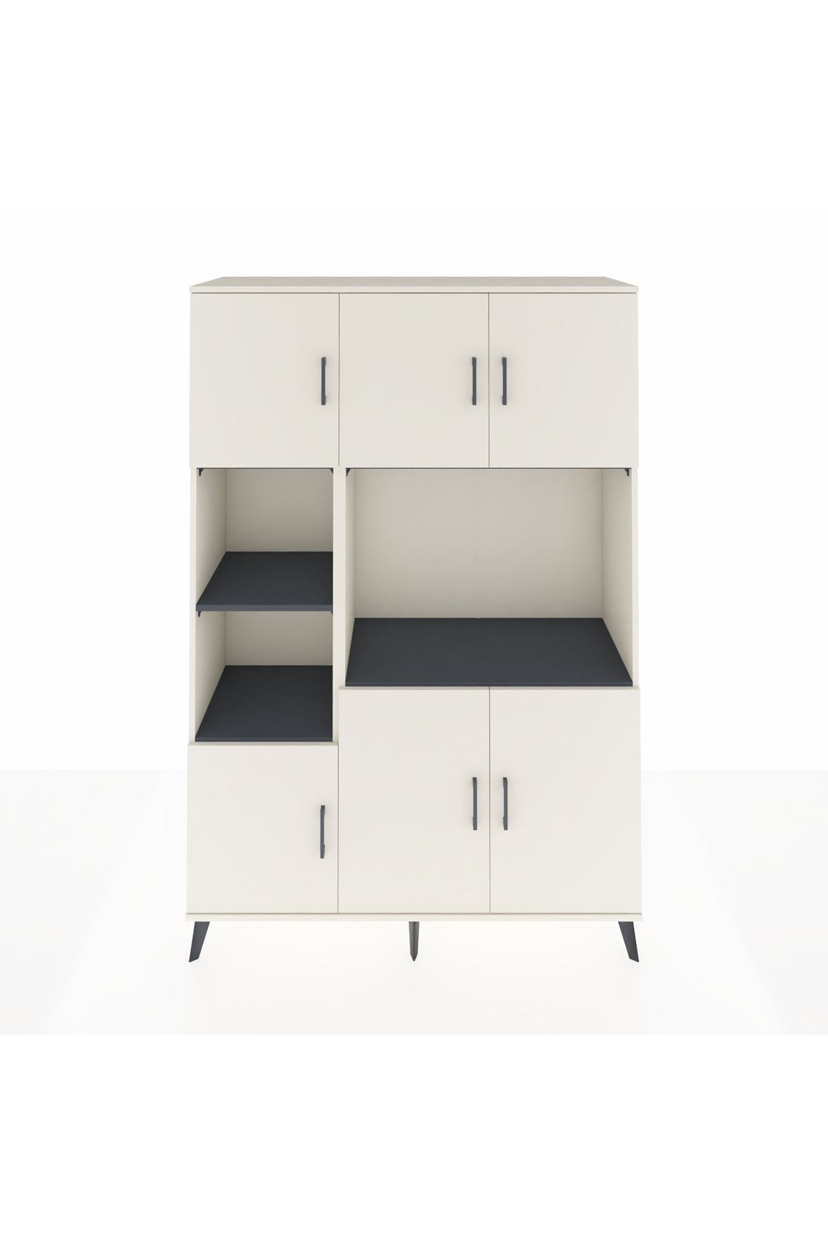 Hyperion Dolap 9 Raflı 6 Kapaklı 132x44x195 Aytaşı-Aytaşı/Antrasit