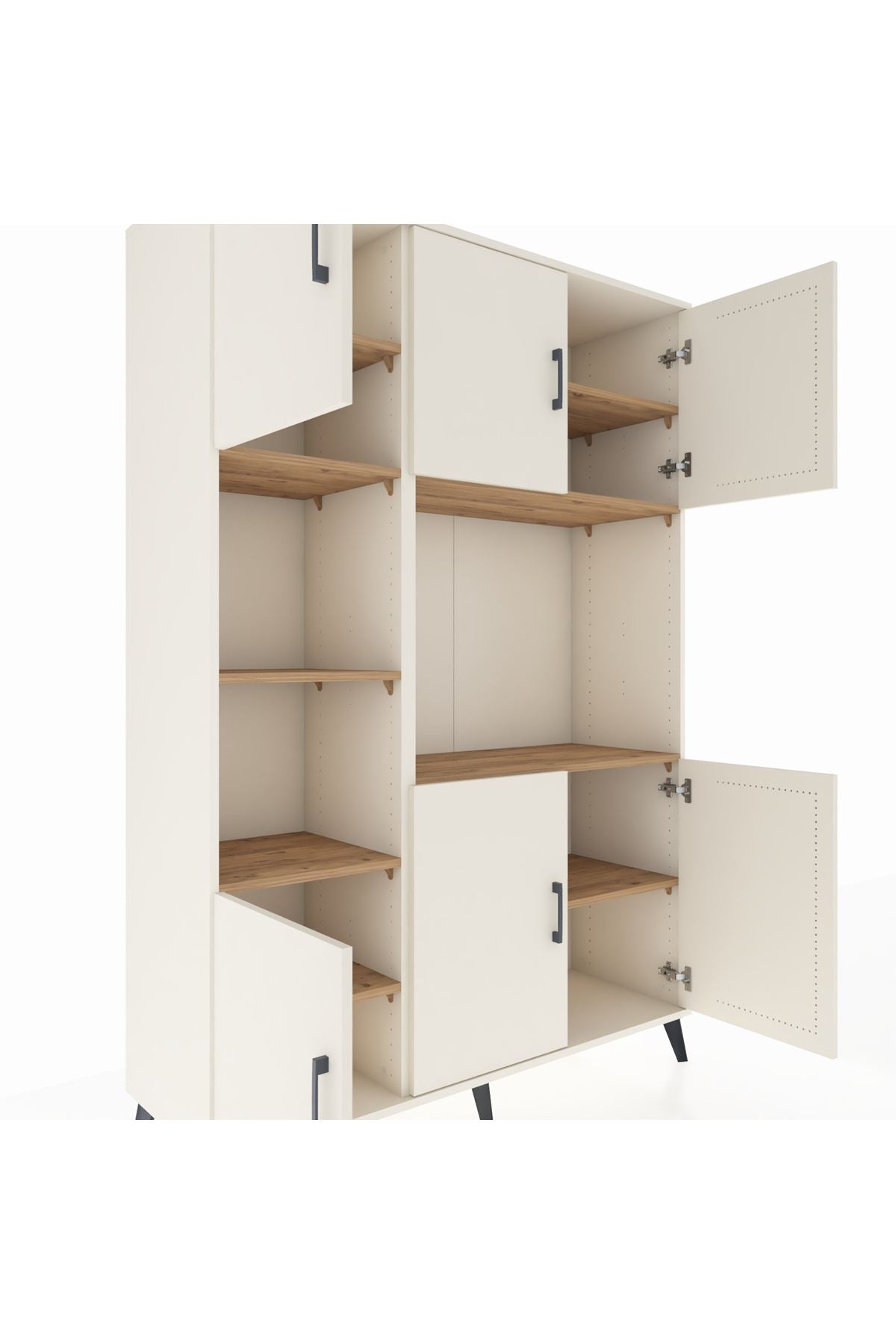 Hyperion Dolap 9 Raflı 6 Kapaklı 132x44x195 Aytaşı-Aytaşı/Çam