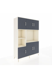 Hyperion Dolap 9 Raflı 6 Kapaklı 132x44x195 Aytaşı-Antrasit/Aytaşı