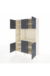 Hyperion Dolap 9 Raflı 6 Kapaklı 132x44x195 Aytaşı-Antrasit/Aytaşı