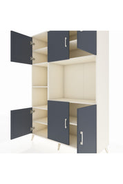 Hyperion Dolap 9 Raflı 6 Kapaklı 132x44x195 Aytaşı-Antrasit/Aytaşı