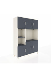 Hyperion Dolap 9 Raflı 6 Kapaklı 132x44x195 Aytaşı-Antrasit/Antrasit