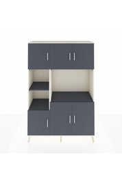 Hyperion Dolap 9 Raflı 6 Kapaklı 132x44x195 Aytaşı-Antrasit/Antrasit