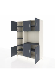 Hyperion Dolap 9 Raflı 6 Kapaklı 132x44x195 Aytaşı-Antrasit/Antrasit