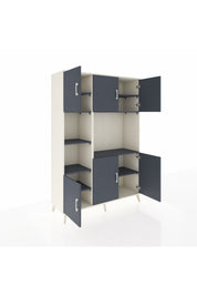 Hyperion Dolap 9 Raflı 6 Kapaklı 132x44x195 Aytaşı-Antrasit/Antrasit