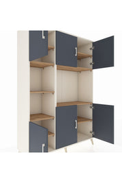 Hyperion Dolap 9 Raflı 6 Kapaklı 132x44x195 Aytaşı-Antrasit/Çam