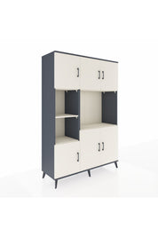 Hyperion Dolap 9 Raflı 6 Kapaklı 132x44x195 Antrasit-Aytaşı/Aytaşı