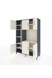 Hyperion Dolap 9 Raflı 6 Kapaklı 132x44x195 Antrasit-Aytaşı/Aytaşı