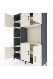 Hyperion Dolap 9 Raflı 6 Kapaklı 132x44x195 Antrasit-Aytaşı/Aytaşı