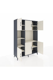 Hyperion Dolap 9 Raflı 6 Kapaklı 132x44x195 Antrasit-Aytaşı/Aytaşı