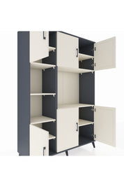 Hyperion Dolap 9 Raflı 6 Kapaklı 132x44x195 Antrasit-Aytaşı/Aytaşı