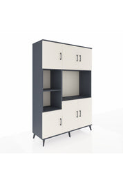 Hyperion Dolap 9 Raflı 6 Kapaklı 132x44x195 Antrasit-Aytaşı/Antrasit