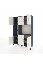 Hyperion Dolap 9 Raflı 6 Kapaklı 132x44x195 Antrasit-Aytaşı/Antrasit